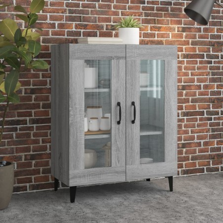 vidaXL Aparador de madera de ingeniería gris Sonoma 69,5x34x90 cm