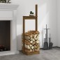 vidaXL Soporte para leña madera maciza pino marrón miel 33,5x30x110 cm vidaXL Soporte para leña madera maciza pino marrón miel 33,5x30x110 cm