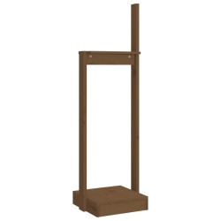 vidaXL Soporte para leña madera maciza pino marrón miel 33,5x30x110 cm