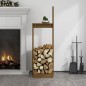 vidaXL Soporte para leña madera maciza pino marrón miel 33,5x30x110 cm vidaXL Soporte para leña madera maciza pino marrón miel 33,5x30x110 cm
