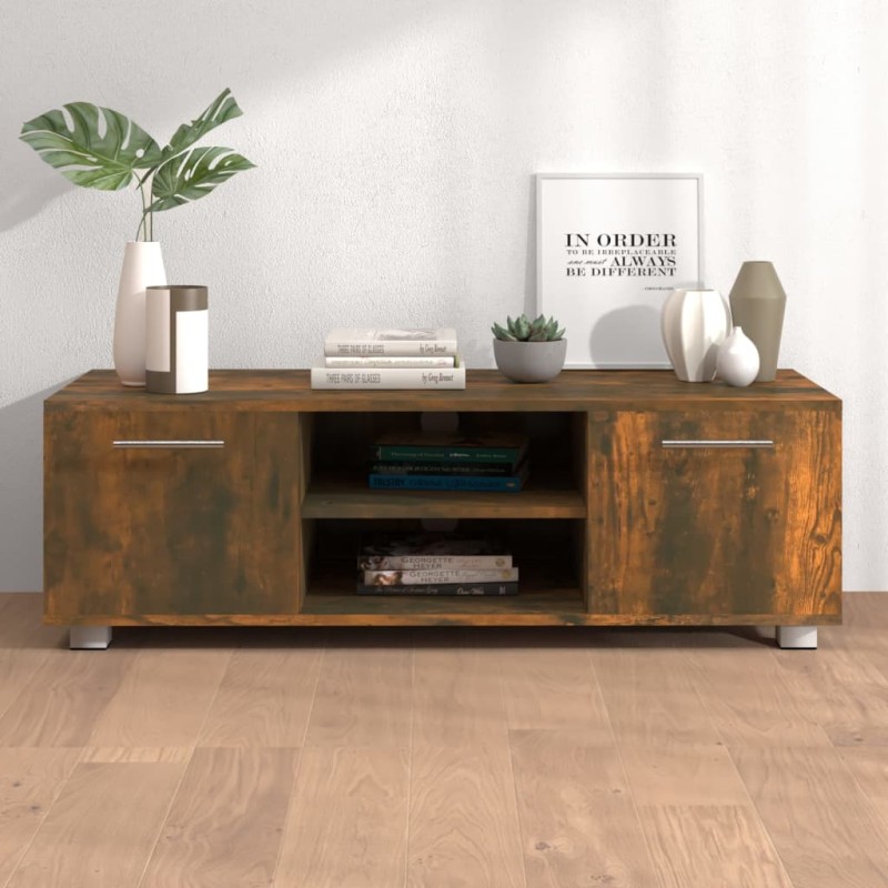 vidaXL Mueble para TV madera de ingeniería roble ahumado 110x40x35 cm