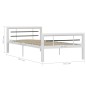 vidaXL Estructura de cama de metal blanco y negro 100x200 cm vidaXL Estructura de cama de metal blanco y negro 100x200 cm