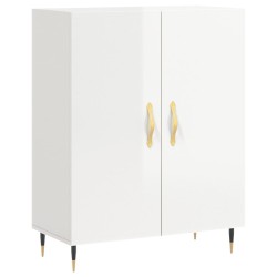 vidaXL Aparador de madera contrachapada blanco brillante 69,5x34x90 cm