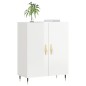 vidaXL Aparador de madera contrachapada blanco brillante 69,5x34x90 cm vidaXL Aparador de madera contrachapada blanco brillante 69,5x34x90 cm