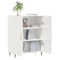 vidaXL Aparador de madera contrachapada blanco brillante 69,5x34x90 cm vidaXL Aparador de madera contrachapada blanco brillante 69,5x34x90 cm