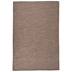vidaXL Alfombra de exterior de tejido plano marrón 120x170 cm