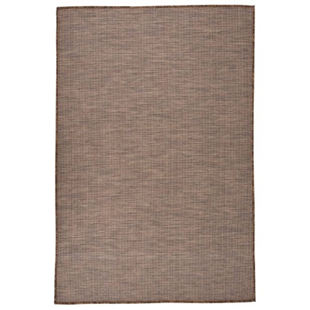 vidaXL Alfombra de exterior de tejido plano marrón 120x170 cm