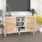 vidaXL Aparador madera maciza pino blanco ratán natural 105x30x60 cm vidaXL Aparador madera maciza pino blanco ratán natural 105x30x60 cm