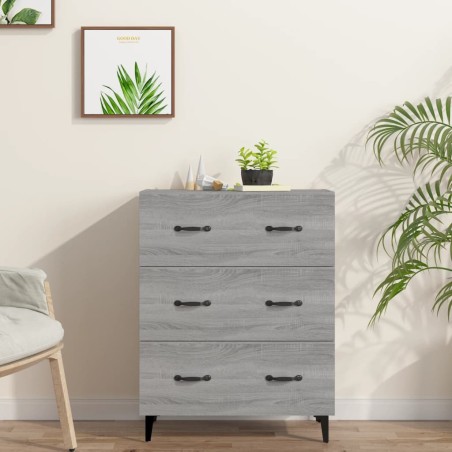 vidaXL Aparador de madera de ingeniería gris Sonoma 69,5x34x90 cm