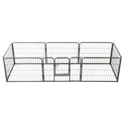 vidaXL Corral para perros 8 paneles de acero 60x80 cm negro 