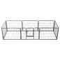 vidaXL Corral para perros 8 paneles de acero 60x80 cm negro 