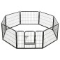 vidaXL Corral para perros 8 paneles de acero 60x80 cm negro 