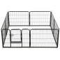 vidaXL Corral para perros 8 paneles de acero 60x80 cm negro 