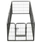 vidaXL Corral para perros 8 paneles de acero 60x80 cm negro 