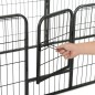 vidaXL Corral para perros 8 paneles de acero 60x80 cm negro 