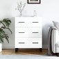 vidaXL Aparador de madera contrachapada blanco brillante 69,5x34x90 cm vidaXL Aparador de madera contrachapada blanco brillante 69,5x34x90 cm