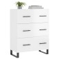 vidaXL Aparador de madera contrachapada blanco brillante 69,5x34x90 cm vidaXL Aparador de madera contrachapada blanco brillante 69,5x34x90 cm