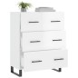 vidaXL Aparador de madera contrachapada blanco brillante 69,5x34x90 cm vidaXL Aparador de madera contrachapada blanco brillante 69,5x34x90 cm