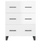 vidaXL Aparador de madera contrachapada blanco brillante 69,5x34x90 cm vidaXL Aparador de madera contrachapada blanco brillante 69,5x34x90 cm