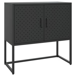 vidaXL Aparador de acero negro 75x35x75 cm