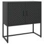 vidaXL Aparador de acero negro 75x35x75 cm