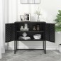 vidaXL Aparador de acero negro 75x35x75 cm