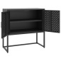 vidaXL Aparador de acero negro 75x35x75 cm