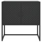 vidaXL Aparador de acero negro 75x35x75 cm