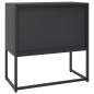 vidaXL Aparador de acero negro 75x35x75 cm