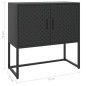 vidaXL Aparador de acero negro 75x35x75 cm