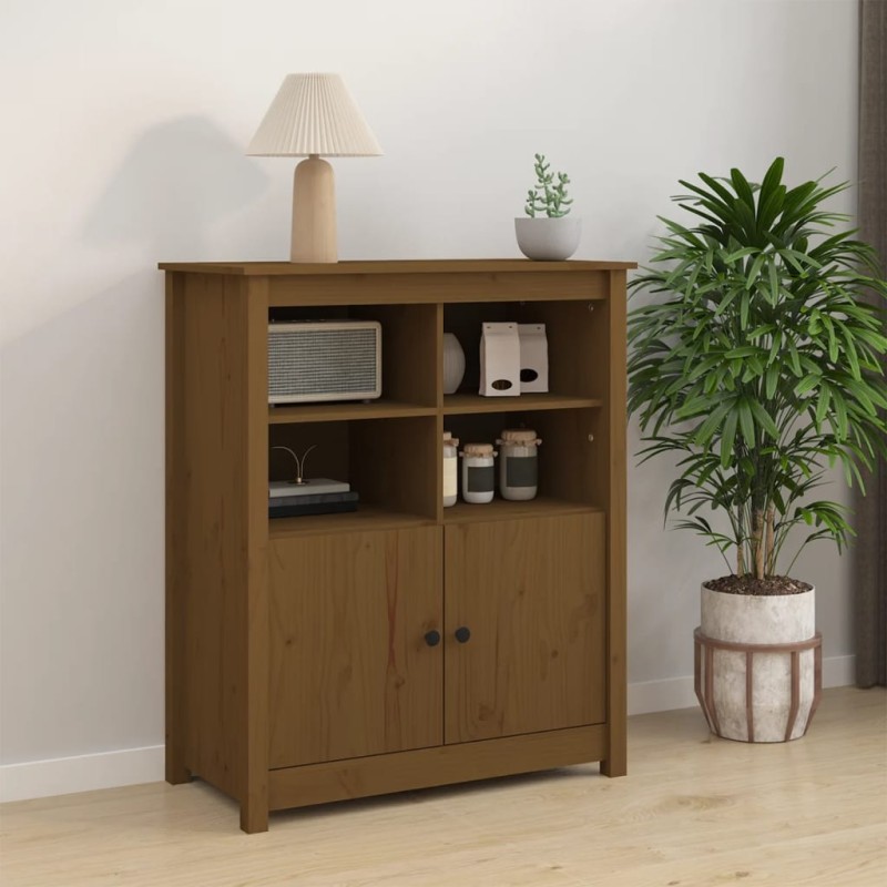 vidaXL Aparador de madera maciza de pino marrón miel 83x41,5x100 cm vidaXL Aparador de madera maciza de pino marrón miel 83x41,5x100 cm