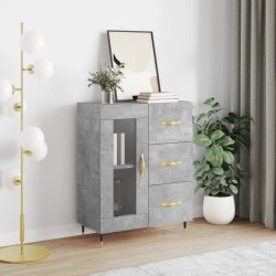 vidaXL Aparador de madera de ingeniería gris hormigón 69,5x34x90 cm