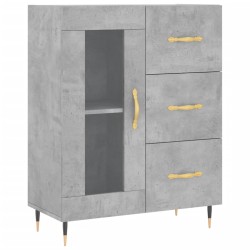 vidaXL Aparador de madera de ingeniería gris hormigón 69,5x34x90 cm