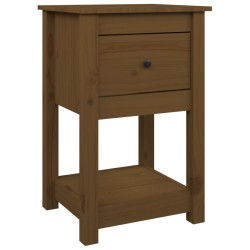 vidaXL Mesita de noche madera maciza de pino marrón miel 40x35x61,5 cm