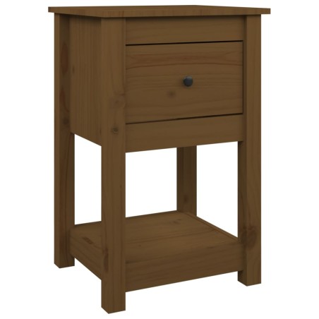 vidaXL Mesita de noche madera maciza de pino marrón miel 40x35x61,5 cm