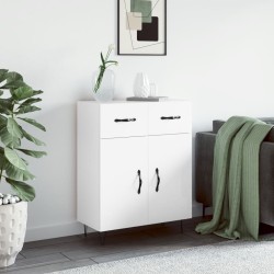 vidaXL Aparador de madera contrachapada blanco brillante 69,5x34x90 cm