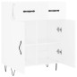 vidaXL Aparador de madera contrachapada blanco brillante 69,5x34x90 cm vidaXL Aparador de madera contrachapada blanco brillante 69,5x34x90 cm