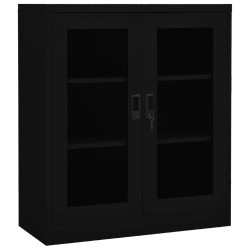 vidaXL Armario de oficina de acero negro 90x40x105 cm