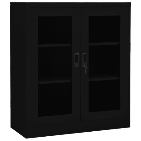 vidaXL Armario de oficina de acero negro 90x40x105 cm
