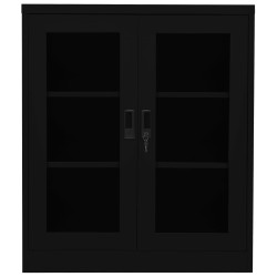 vidaXL Armario de oficina de acero negro 90x40x105 cm