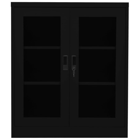 vidaXL Armario de oficina de acero negro 90x40x105 cm