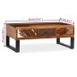vidaXL Mesa de centro de madera maciza sheesham 90x50x35 cm vidaXL Mesa de centro de madera maciza sheesham 90x50x35 cm