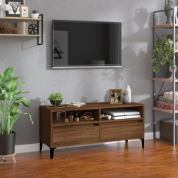 vidaXL Mueble de TV madera contrachapada marrón roble 100x34,5x44,5 cm