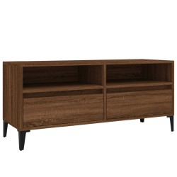 vidaXL Mueble de TV madera contrachapada marrón roble 100x34,5x44,5 cm