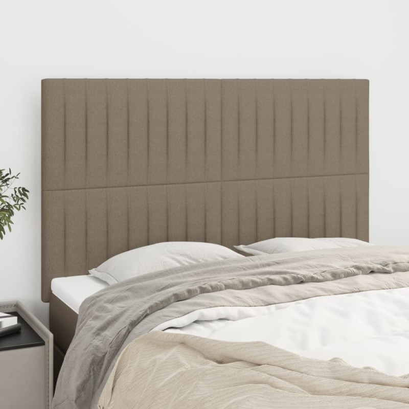 vidaXL Cabeceros 4 unidades tela gris taupe 72x5x78/88 cm vidaXL Cabeceros 4 unidades tela gris taupe 72x5x78/88 cm