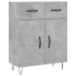 vidaXL Aparador de madera de ingeniería gris hormigón 69,5x34x90 cm