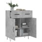 vidaXL Aparador de madera de ingeniería gris hormigón 69,5x34x90 cm