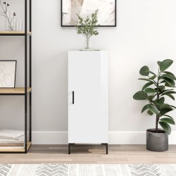 vidaXL Aparador de madera contrachapada blanco brillante 34,5x34x90 cm