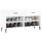 vidaXL Banco zapatero madera de ingeniería blanco brillo 102x35x55 cm vidaXL Banco zapatero madera de ingeniería blanco brillo 102x35x55 cm