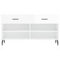 vidaXL Banco zapatero madera de ingeniería blanco brillo 102x35x55 cm vidaXL Banco zapatero madera de ingeniería blanco brillo 102x35x55 cm